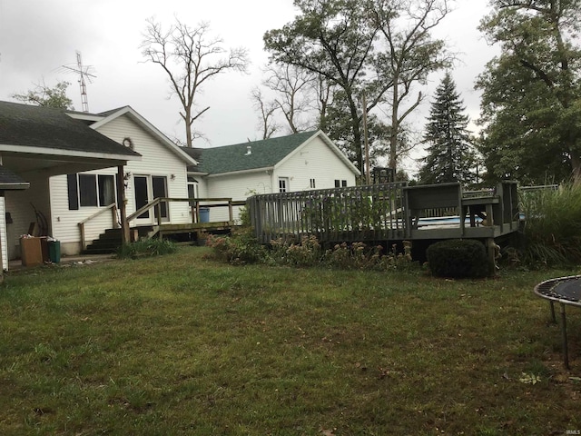 view of yard featuring a deck