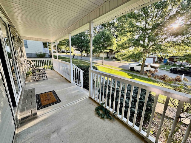 view of patio featuring a porch