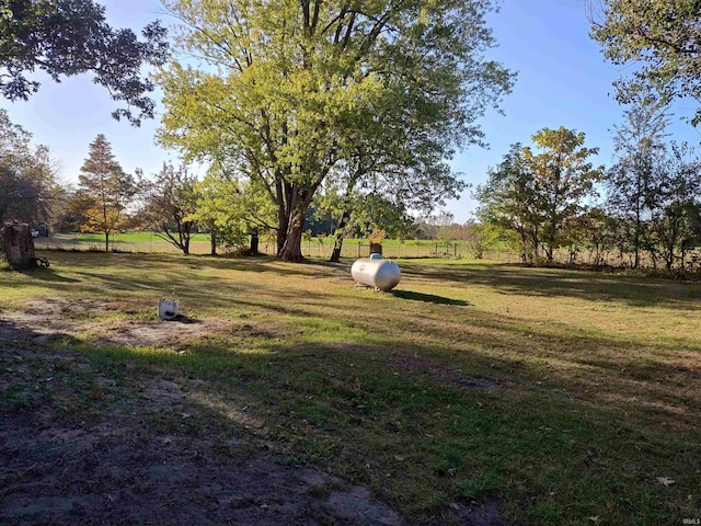 view of yard with a rural view