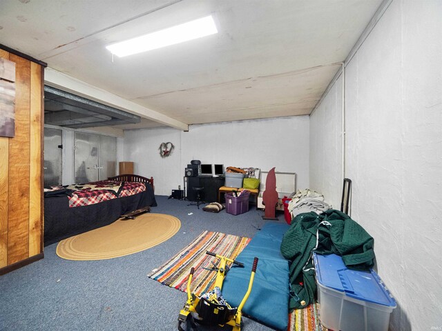 bedroom featuring carpet