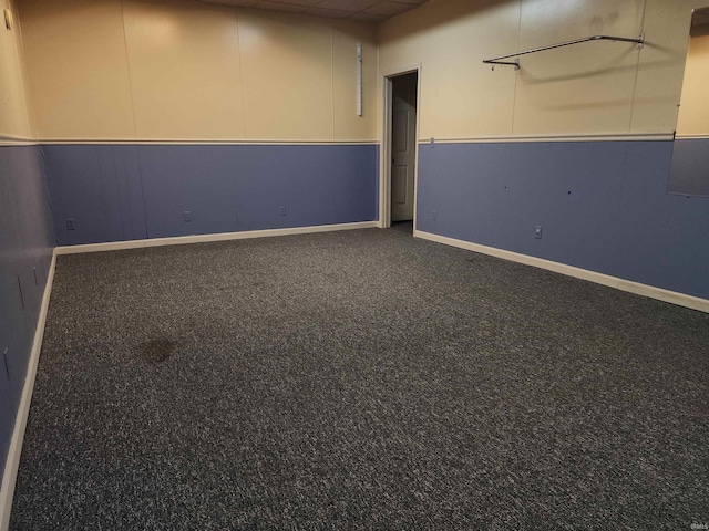 basement with carpet floors