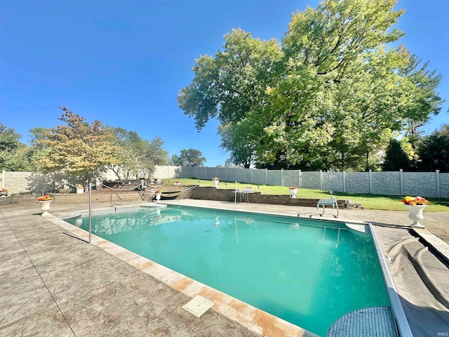 view of swimming pool featuring a patio