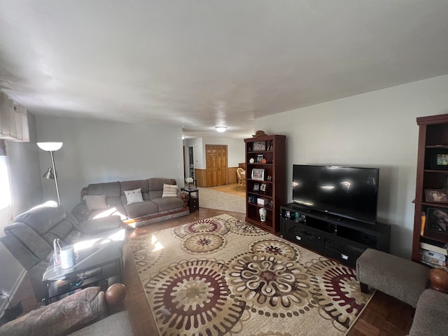 living room featuring light wood-type flooring