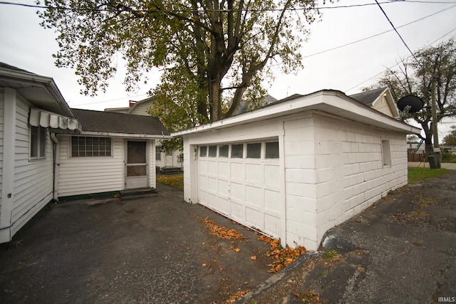 view of garage