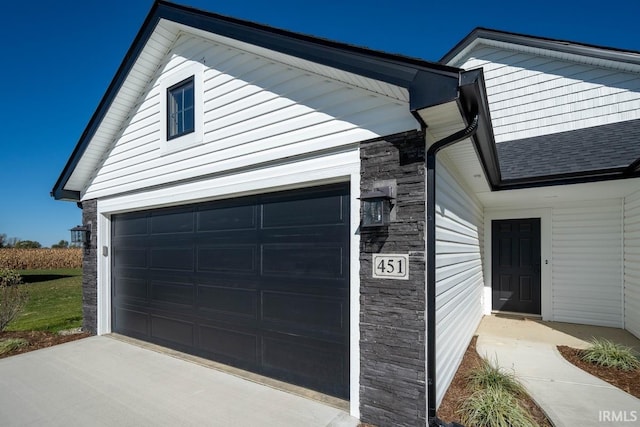 view of garage