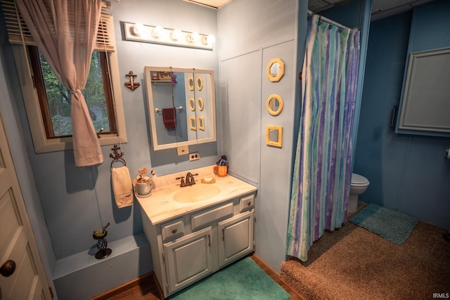 bathroom featuring toilet and vanity