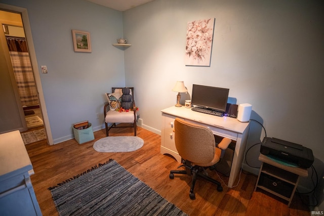 office area featuring wood-type flooring