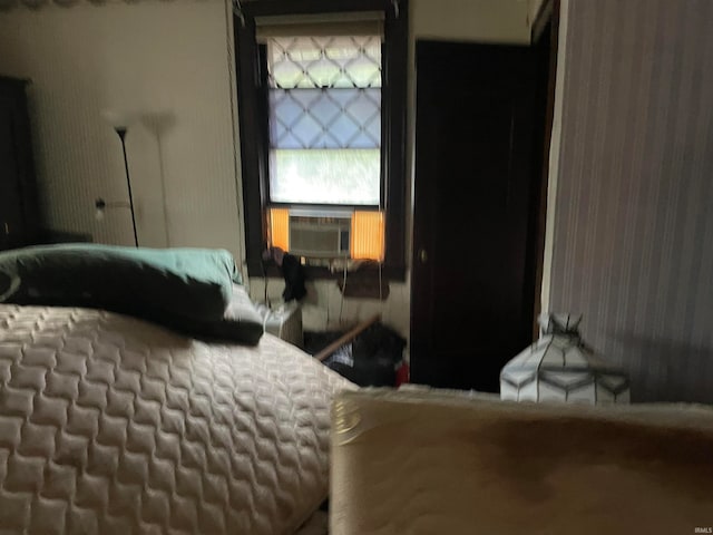 bedroom with cooling unit