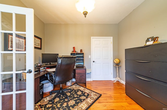 office featuring light wood-type flooring