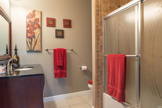 bathroom with tile patterned floors, toilet, and vanity