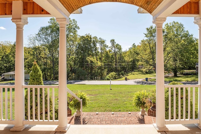 view of patio with covered porch