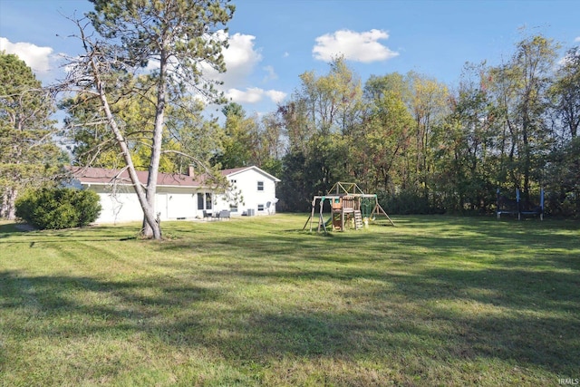 view of yard with a playground