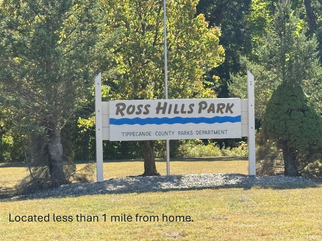 view of community sign