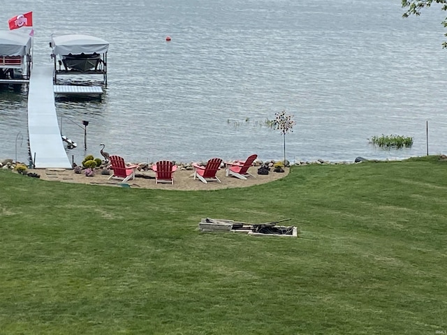 view of water feature featuring a dock