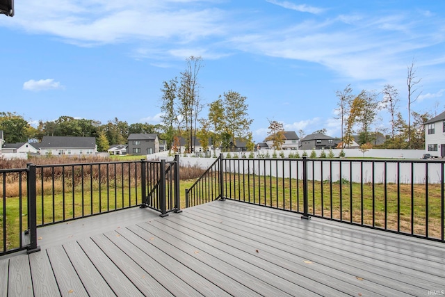 deck featuring a yard