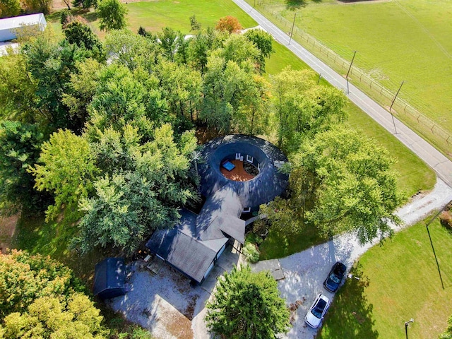 aerial view featuring a rural view