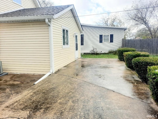 view of home's exterior with a patio