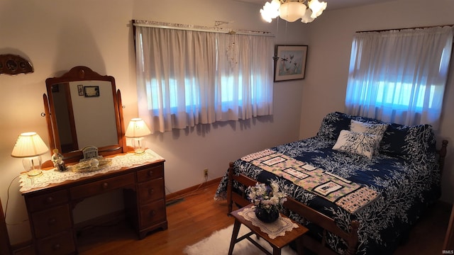 bedroom featuring light hardwood / wood-style flooring