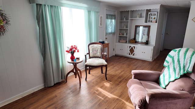 living area featuring wood-type flooring