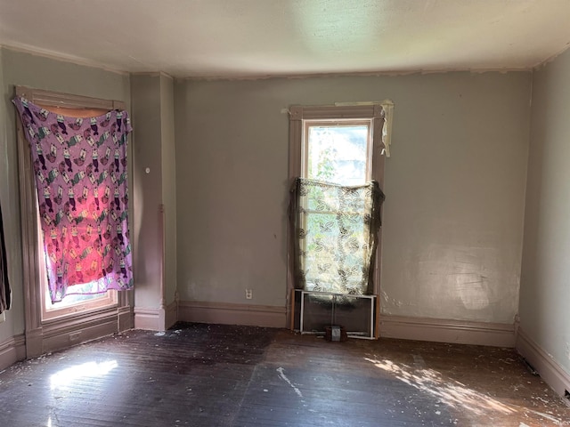 empty room featuring dark hardwood / wood-style floors