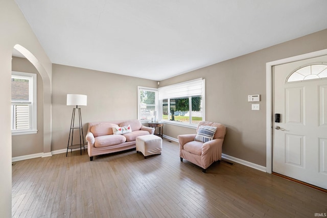 living room featuring hardwood / wood-style floors