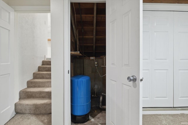 interior space featuring carpet flooring