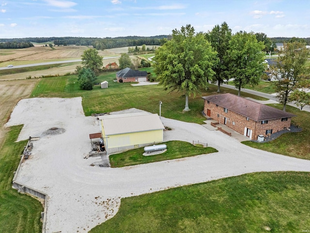 aerial view featuring a rural view