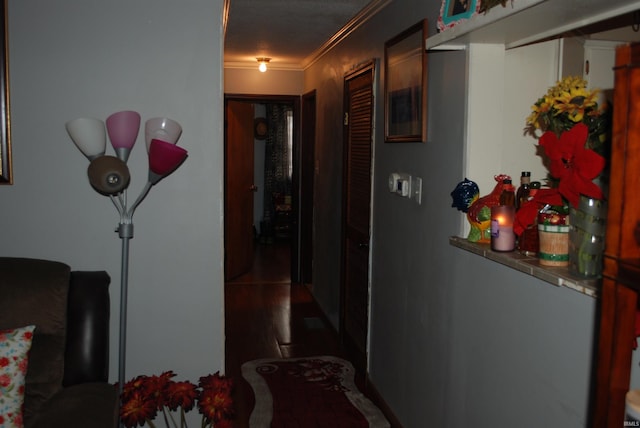 hallway with ornamental molding