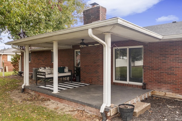2324 W 56th Hwy, Scottsburg, IN 47170 - view of patio with ceiling fan and an outdoor hangout area