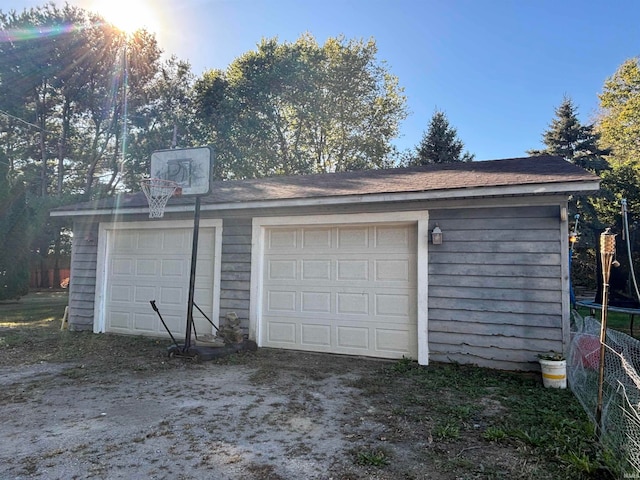 view of garage