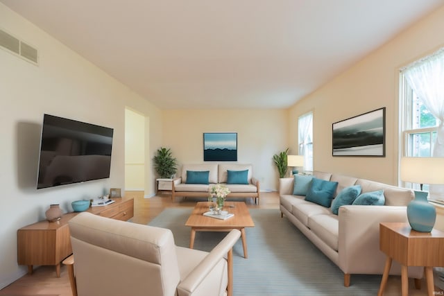 living room featuring hardwood / wood-style floors