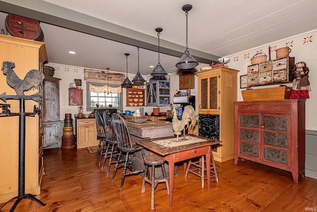 dining room featuring dark hardwood / wood-style flooring