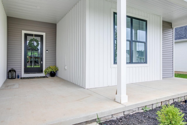 entrance to property with a porch