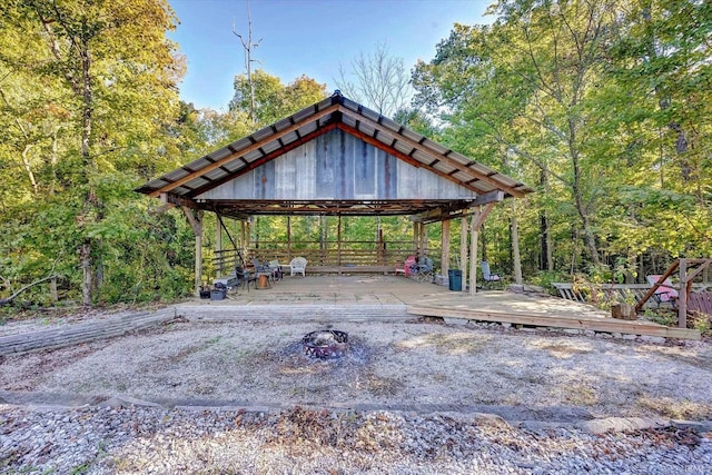 3708 State Ferry Rd, Solsberry, IN 47459 - view of patio / terrace featuring a wooden deck and a gazebo