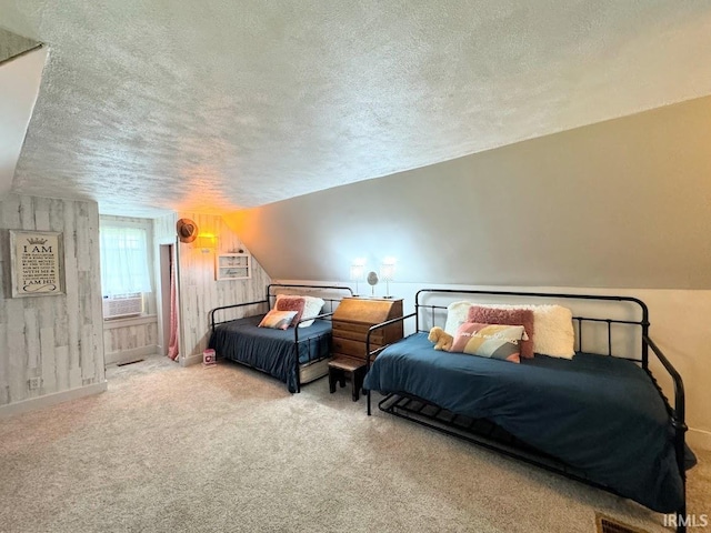 3810 E 100 N, Flora, IN 46929 - carpeted bedroom with baseboards, cooling unit, and a textured ceiling
