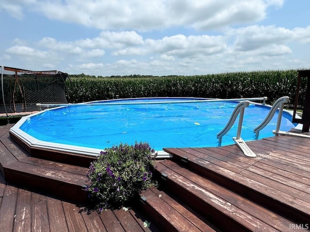 3810 E 100 N, Flora, IN 46929 - pool with a rural view and a deck