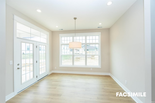 interior space featuring light wood-type flooring