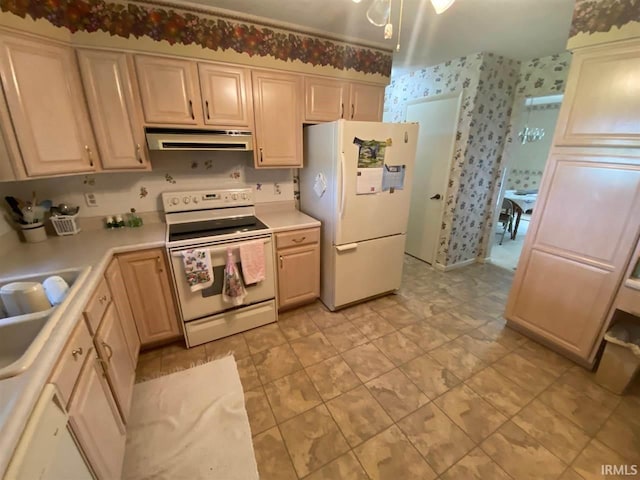 kitchen featuring white appliances