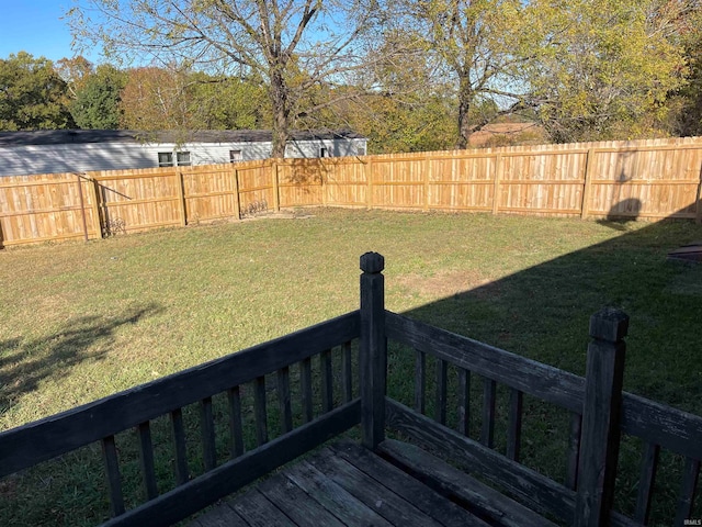 view of yard featuring a deck