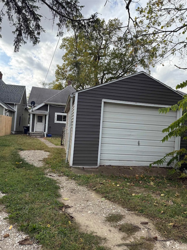 view of garage