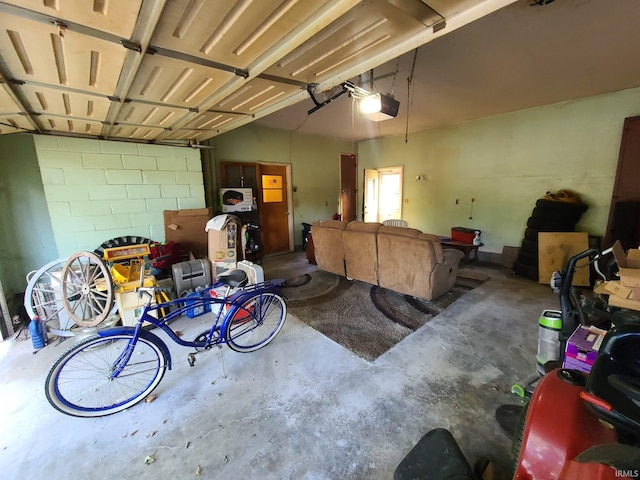 garage featuring a garage door opener