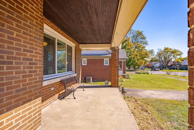 view of patio featuring central AC