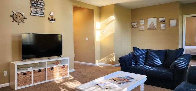 living room with carpet