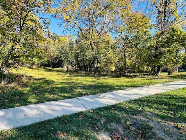 view of property's community with a yard