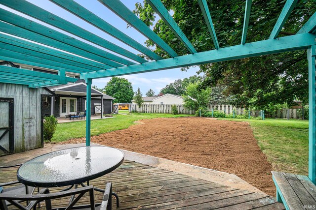 view of patio with a wooden deck