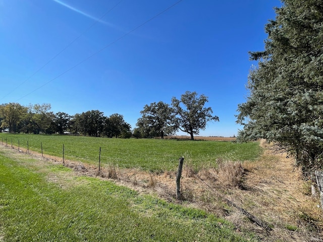 view of yard with a rural view