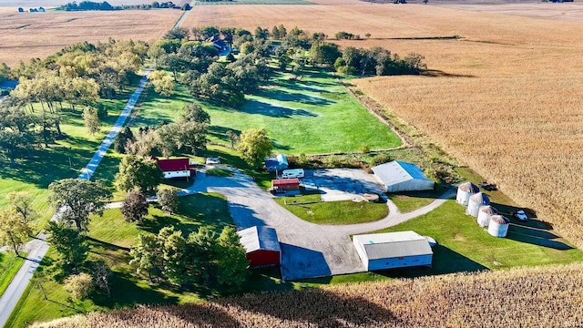 drone / aerial view with a rural view