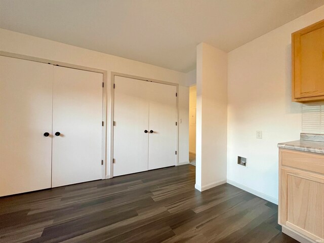 interior space featuring dark hardwood / wood-style floors