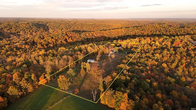 view of aerial view at dusk