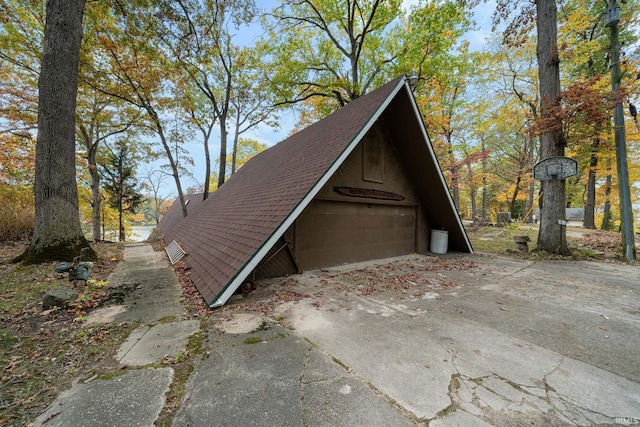 view of garage